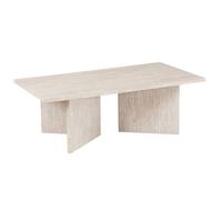LITAR - Table basse rectangulaire couleur travertin beige 125 cm