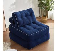 Litbird Canapé Lit 4-en-1 Pliable - Fauteuil Convertible, Canapé Type Pouf, Lit Pliant 1 Place, Idéal pour Petit Espace, Chambre ou Salon (Bleu Marine, 89.9 cm)