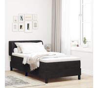 Litbox vidaXL avec matelas Noir 90x200 cm Velours