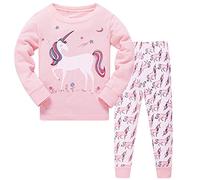LitBud Bambin Filles Noël Pyjamas Licorne Vêtements de Nuit 2pcs Manches Longues Pjs Ensembles de Pyjama pour Enfants Taille 3-4 Ans 4T Cadeaux De Action de grâces Action de grâces Noël Cadeaux