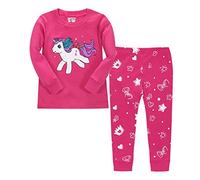LitBud Fille Pyjamas Vêtements de Nuit Licorne De Noël 2pcs Manches Longues Chemises de Nuit Hauts Bas PJ Ensembles de Pyjama pour Enfant en Bas Âge 8-9 Ans 9T