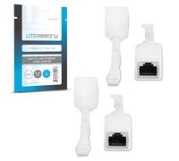 Litcessory Adaptateur de Câble Ethernet RJ45 à 6 Broches pour Philips Hue Lightstrip Plus (Lot de 4 - Deux Paires, Blanc - Micro 6-Broches V4 / Solo Lightstrip)