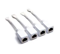 Litcessory Adaptateur de câble Ethernet RJ45 vers 6 broches compatible avec les bandes lumineuses Nanoleaf Essentials (lot de 4, deux paires, blanc)