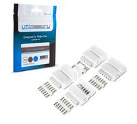 Litcessory Connecteur 6 Broches à Extrémité Coupée Connecteur pour Philips Hue Lightstrip Plus (Lot de 4, Blanc - STANDARD 6-BROCHES V3 / WiZ Lightstrip)