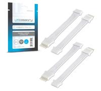 Litcessory Connecteur D'angle Flexible/Câble d'extension pour Philips Hue Lightstrip Plus (50mm, Lot de 4, Blanc - MICRO 6-BROCHES V4 / Solo Lightstrip)
