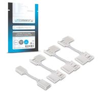 Litcessory Connecteur de Câble d'extension de Extrémité Coupée à Extrémité Coupée pour Philips Hue Lightstrip Plus (50mm, Lot de 4, Blanc - MICRO 6-BROCHES V4 / Solo Lightstrip)