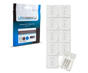 Litcessory Connecteur Extrémité Coupée à Extrémité Coupée pour Philips Hue Lightstrip Plus (Lot de 10, Blanc - STANDARD 6-BROCHES V3)