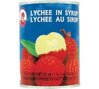 Litchi / Lychee thaïlandais au sirop en conserve - Marque Coq - Fruits exotiques - 565G (24 boîtes)