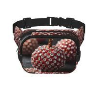 Litchi recouvert de diamants imprimé sac banane multifonctionnel sac messager tendance unisexe sac de rangement sport voyage