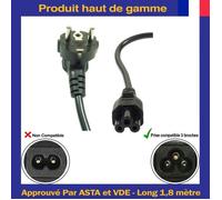 Lite-an Cordon d'Alimentation Pour HP Adaptateur Chargeur PC Portable IEC 320 C5 EU Câble Secteur en Trèfle Schuko