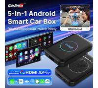 LITE S CarlinKit 5-en-1 Boîtier Android TV HDMI Adaptateur sans fil Android Auto CarPlay Lecture vidéo en ligne Mise à jour OTA Boîtier pour voiture OEM Lite S 4GB 32GB