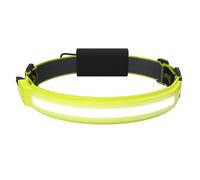 Liteband Pro Lampe frontale LED super lumineuse 1000 lumens alimentée par piles rechargeables, pour camping, course à pied, casque rigide, lampe frontale mains libres, jaune