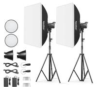 Litemons Lot de 2 lampes vidéo LED GODOX LA150D avec trépieds lumineux Softbox pour studio photo