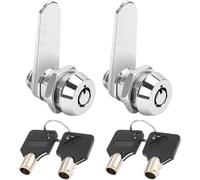 Litensh 2 Pièces 16mm serrure à came tubulaire à filetage, serrure à cylindre verrou de serrures pour barillet boîte aux lettres pour porte tiroir placard, boîte aux lettres avec clés identiques