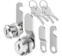 Litensh 2 Pièces 16mm serrure de boîte aux lettres avec clé différentes, verrou à came, serrures meuble, serrures placard, verrou placard, serrure casier verrous pour tiroir porte d'armoire