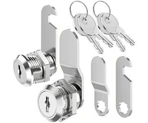 Litensh 2 Pièces 16mm serrure de boîte aux lettres avec clé différentes, verrou à came, serrures meuble, serrures placard, verrou placard, serrure casier verrous pour tiroir porte d'armoire