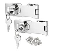 Litensh 2PCS 3 Inch cadenas à loquet porte en avec différentes clés, moraillon de verrouillage, serrure boîte aux lettres, fermoir cadenas serrure placard verrou porte pour tiroir, d'armoire siver