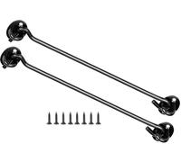 Litensh 2PCS crochets de porte de grange acier inoxydable, 12 inch crochet et loquet à œillet de cabine, verrou serrure de porte crochet de fenêtre pivotant pour porte coulissante, chambre à coucher