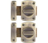 Litensh 2pcs loquet verrou porte Coulissante acier inoxydable, Serrure de salle Verrous de sûreté à bouton Loquet Porte de bain Verrou Portail de fenêtre de cabinet verrous de sécurité loquet Bronze