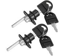 Litensh 2pcs Serrure à Piston de Classeur Avec Clé, Serrure de Tiroir, Serrures de Table, Verrou d'armoire, Armoire de Verrouillage de Porte, Verrou à Piston pour Classeurs Vitrin (Noir)