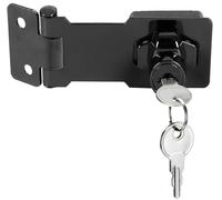 Litensh 3 inch Loquet porte avec clés, loquet de placard de cadenas de verrouillage, verrou de tiroir, d'armoire, armoire fermeture, moraillon de verrouillage,serrure boîte aux lettres noir