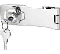 Litensh 4 Inch cadenas à loquet porte en avec différentes clés, moraillon de verrouillage, serrure boîte aux lettres, fermoir cadenas serrure placard verrou porte pour tiroir, d'armoire, armoire siver