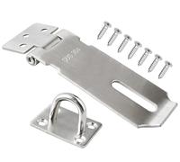 Litensh 4 Inch Loquet Porte de Cadenas Agrafe en acier inoxydable, Verrou Porte Sécurité Porte Fermoir de Cadenas Moraillon De Verrou Loquet de Verrou pour Chambre à Coucher Patio Jardin, argenté