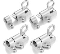 Litensh 4PCS Automatique Verrou Porte à Rebond de Sécurité, Loquet à Ressort Loquet de Porte Verrouillage de boulon élastique Boulon à Rebond Crochet Porte Cabine pour les Fenêtres Portails Silver
