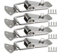 Litensh 4pcs fermoirs de tension en acier inoxydable avec trou pour cadenas, fermoir à levier, loquet à bascule à ressort, fermeture de boîte, verrou pour boîte à outils, fermeture à levier