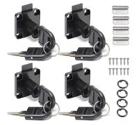 Litensh 4pcs verrou à came avec clé différente, serrures barillet boîte aux lettres serrure casier verrou placard serrure d'armoire de sécurité pour meubles, armoire, tiroir, bureau.