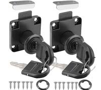 Litensh 4pcs verrou à came avec clé différente, serrures barillet boîte aux lettres serrure casier verrou placard serrure d'armoire de sécurité pour meubles, armoire, tiroir, bureau.