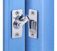 Litensh 90 degrés loquet de porte de verrouillage coulissante en acier inoxydable à angle droit, verrou d'angle angle de sécurité serrure les porte boucle de pliage fermoir porte pour porte argent