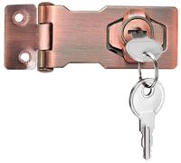 Litensh cadenas à loquet porte en avec différentes clés, moraillon de verrouillage, serrure boîte aux lettres, fermoir cadenas serrure placard verrou porte pour tiroir (Red Bronze 3 Inch)
