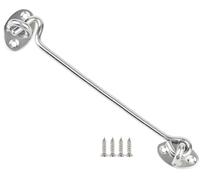 Litensh Crochet tempête en acier inoxydable - Crochet de cabine et verrou à œillets - Verrou de placard, serrure à crochet de porte de grange - Crochet de porte et verrou à œillets - Argenté - 25,4 cm