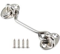 Litensh Crochet tempête en acier inoxydable - Crochet de cabine et verrou à œillets - Verrou de placard, serrure à crochet de porte de grange, crochet de porte et à œillets - Argenté - 10,2 cm - 1