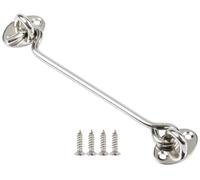 Litensh Crochet tempête en acier inoxydable - Crochet de cabine et verrou à œillets - Verrou de placard, serrure à crochet de porte de grange, crochet de porte et verrou à œillets - Argenté (15,2 cm