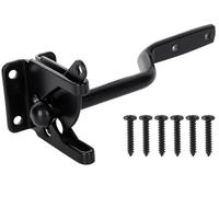 Litensh Loquet de portail autobloquant, levier de gravité automatique, loquets de porte, serrure de portail de jardin, serrure de clôture en acier inoxydable, verrou de quincaillerie (noir)