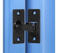 Litensh Loquet de verrouillage de porte coulissante à angle droit en acier inoxydable à 90 degrés, verrou boucle de pliage pour loquet porte coulissante de grange et fenêtre noir