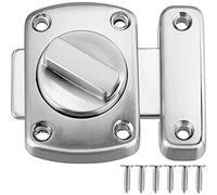 Litensh loquet verrou porte Coulissante acier inoxydable, Serrure de salle Verrous de sûreté à bouton Loquet Porte de bain Verrou Portail de fenêtre de cabinet verrous de sécurité loquet Argenté