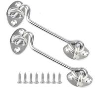 Litensh Lot de 2 crochets de cabine et loquet à œillet pour porte coulissante, chambre à coucher, salle de bain, fenêtres et portails de 15,2 cm