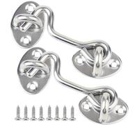 Litensh Lot de 2 crochets de cabine et loquet à œillet pour porte coulissante, chambre à coucher, salle de bain, fenêtres, portails de 7,6 cm