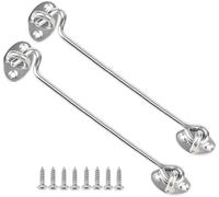 Litensh Lot de 2 loquets à crochet et à œillet pour porte de grange, porte de porte, porte de porte, porte de porte, porte de fenêtre, chambre à coucher, salle de bain (25,4 cm)