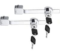 Litensh Lot de 2 Verrou de scie coulissante avec clé différente, serrure vitrine verrou verre, serrures vivarium, serrures terrarium, verrou à cliquet pour porte en verre