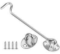 Litensh Lot de 2 verrous à crochet et à œillet pour porte de grange, porte de porte, porte de porte, porte de fenêtre, chambre à coucher, salle de bain (20,3 cm - 1 pièce)