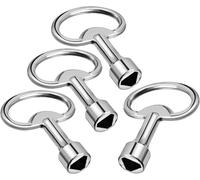 Litensh Lot de 4 clés triangulaires triangulaires, Clés Triangulaires Carré Métalliques Clé D'armoire Utilitaire L'armoire Distribution Clé Boîte Compteur éLectrique pour Radiateur D'armoire