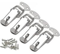 Litensh Lot de 4 fermoirs de tension en acier inoxydable, fermoir à levier de 56 mm, loquet à bascule à ressort, clip de serrage, fermeture de boîte, loquet de verrouillage pour boîte à outils