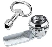 Litensh serrures triangle de boîte de compteur électrique et de gaz avec clé triangulaire pour armoire à came, verrou triangle serrure de boîte aux lettres, serrure de porte de métro (Argent - 1PC)