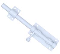 Litensh Verrou de porte coulissante acier inoxydable avec trou de cadenas, verrou porte de sécurité à boulons serrure de boulon loquet fermeture de portail longue, 12mm de diamètre, 8 inch White