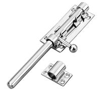 Litensh Verrou de porte coulissante robuste avec trou de cadenas, acier inoxydable 304, loquet de sécurité à barillet de sécurité, 12 mm de diamètre, 196 mm en acier inoxydable