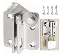 Litensh Verrou Porte Coulissante Serrure Volet Loquet Porte Verrou Portail à Bascule Boulon avec Vis pour Porte Fenêtre Placard et Jardin Acier Inoxydable (Argenté, Right Open S)